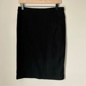 89th & Madison Black Herringbone Textured Stretch Pencil Skirt Size Medium